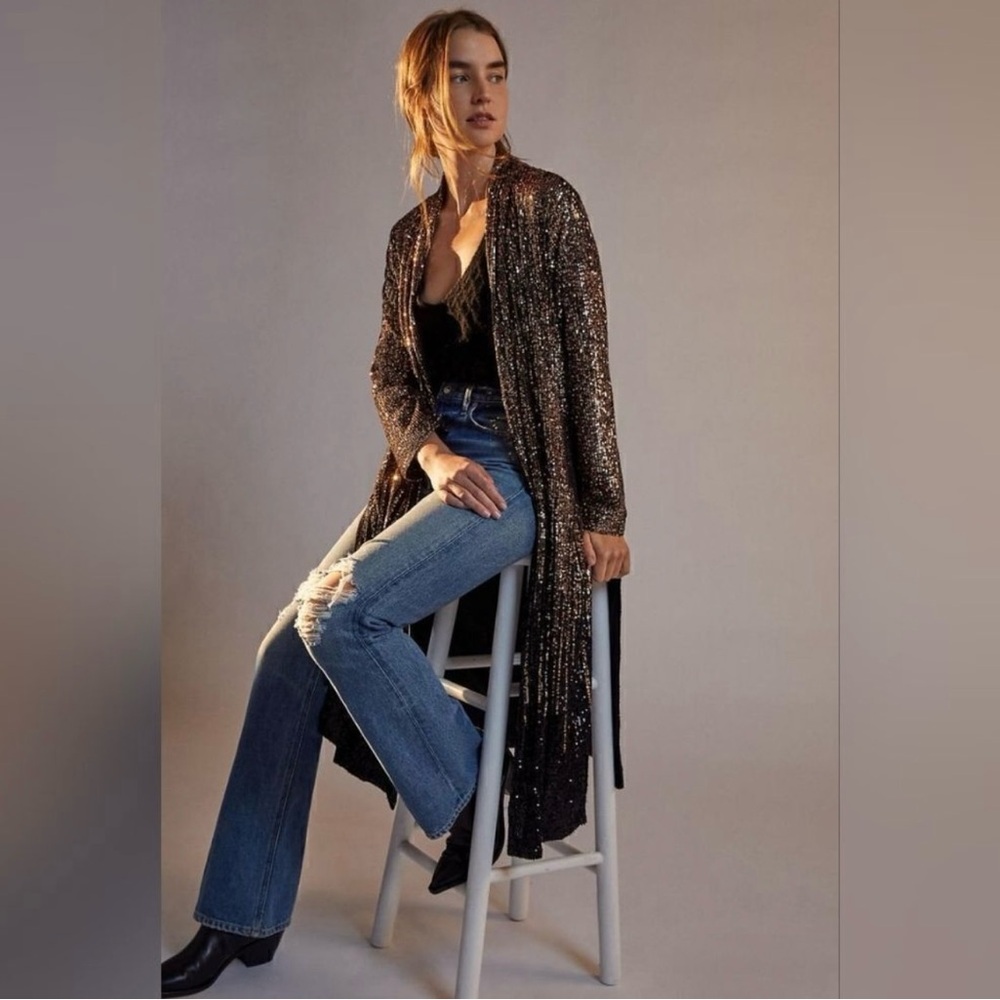 NWT DULCINEA SEQUINED DUSTER JACKET XS